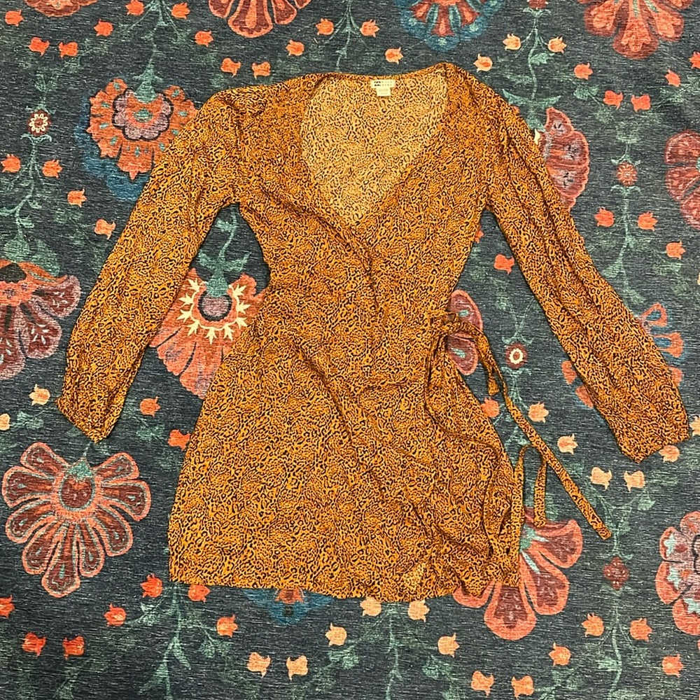 Leopard Billabong Wrap Dress Size S
